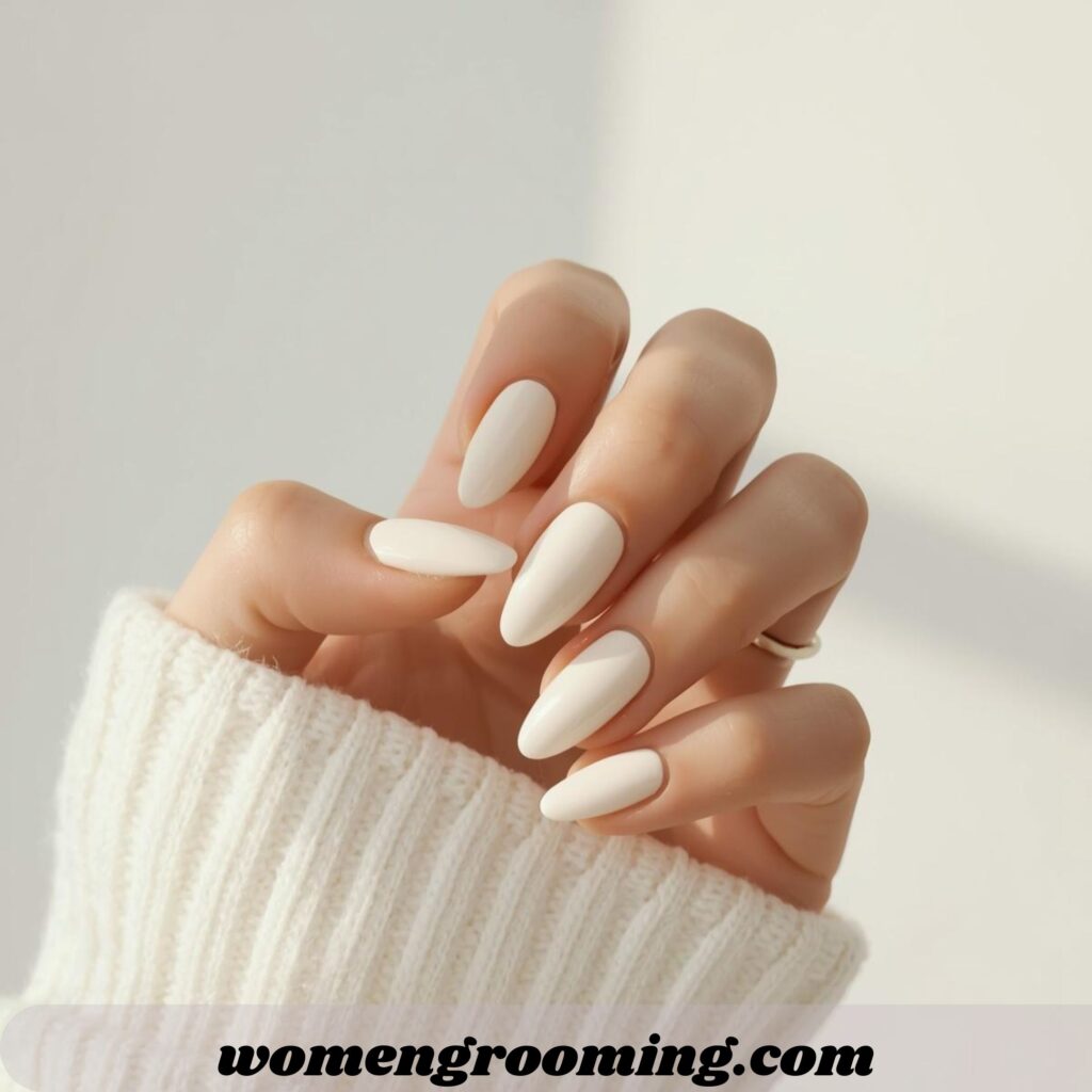 Creamy White Nails