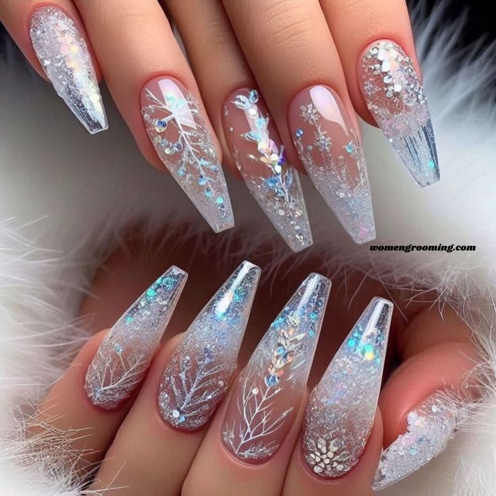 Crystal Clear Ice Nails