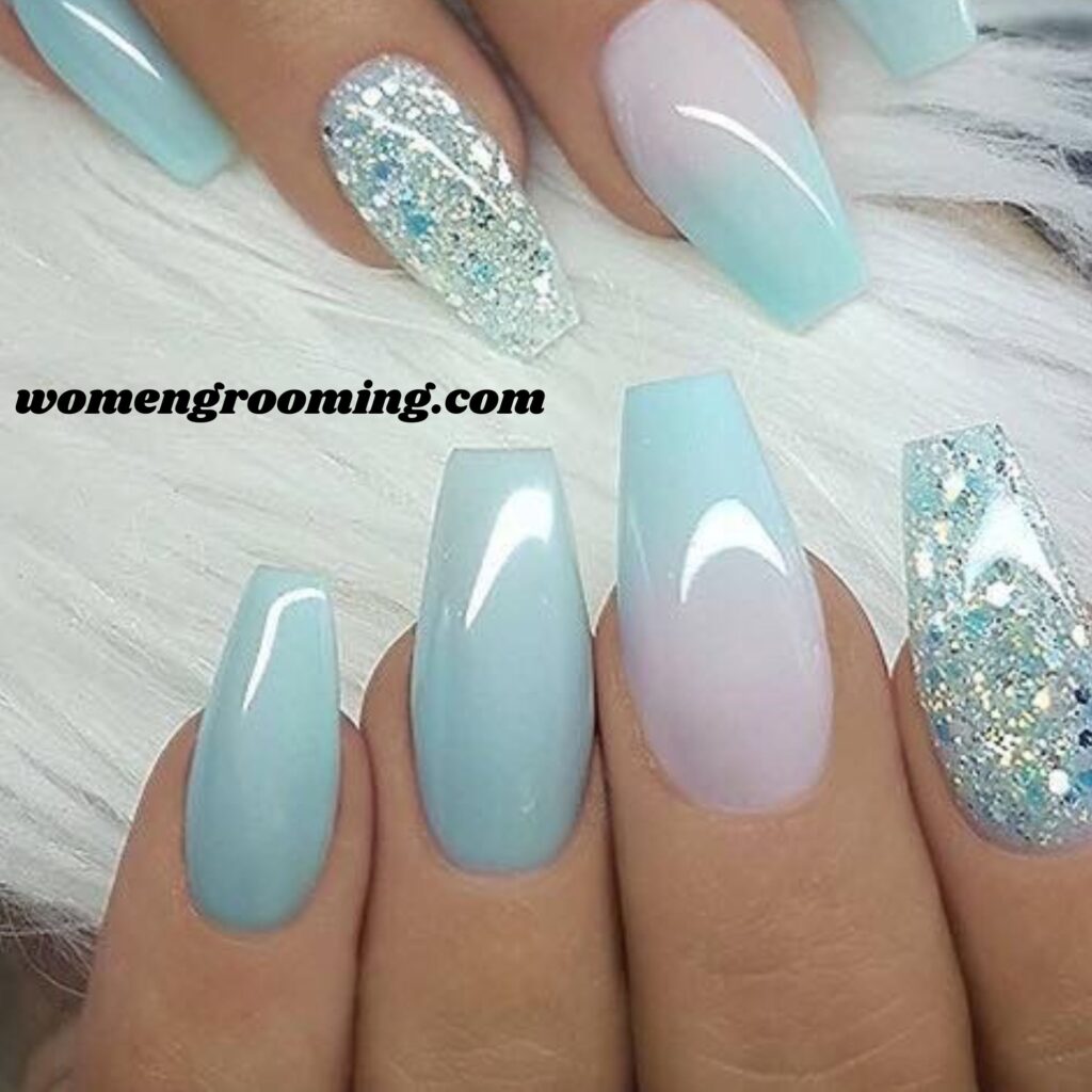 Crystal Ice Blue Nails