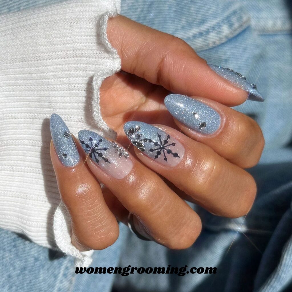 Crystal Snowflake Nails