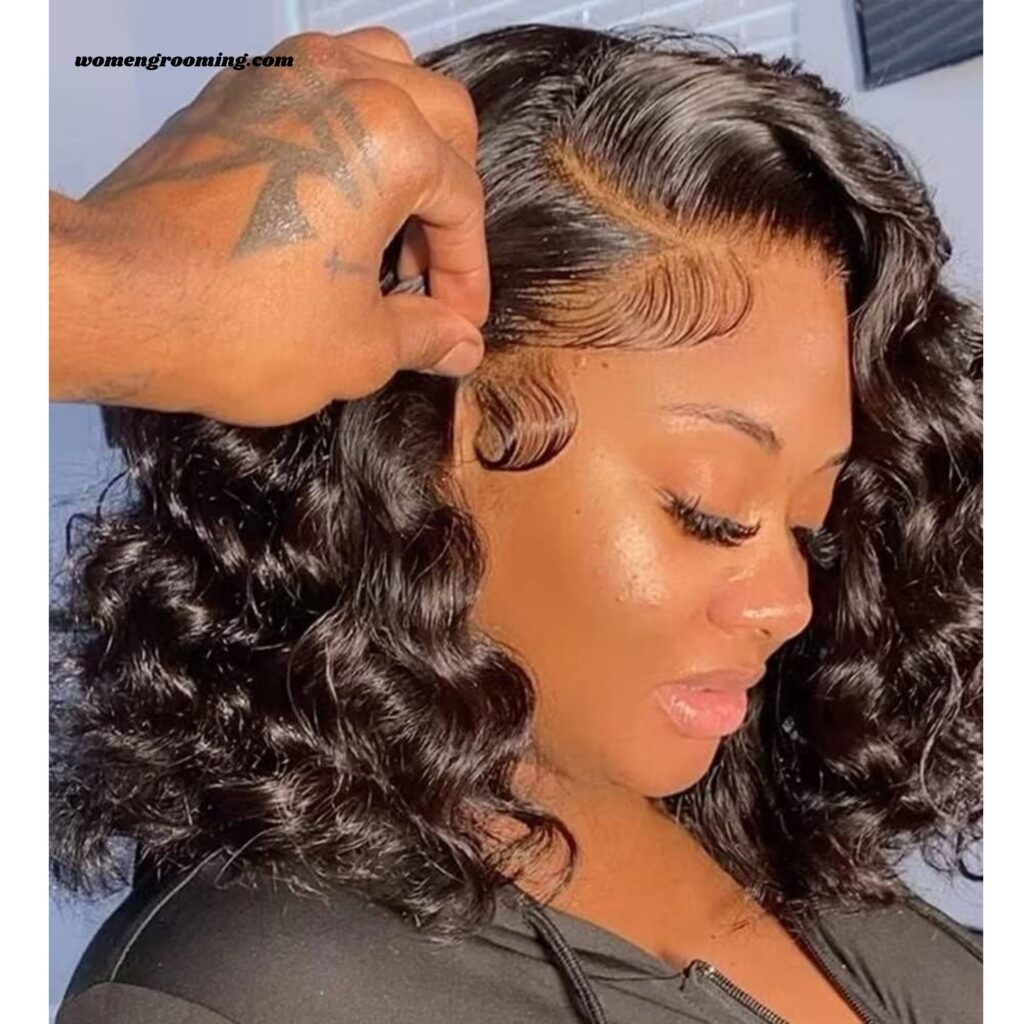 Curly Bob with Side Part