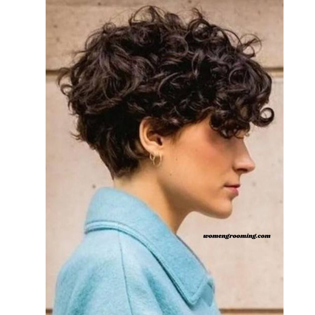Curly Pixie with Bangs