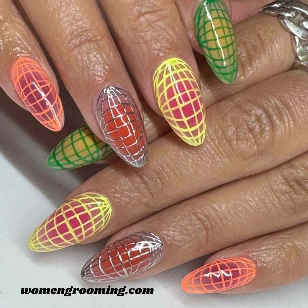 Cyber Grid Nails