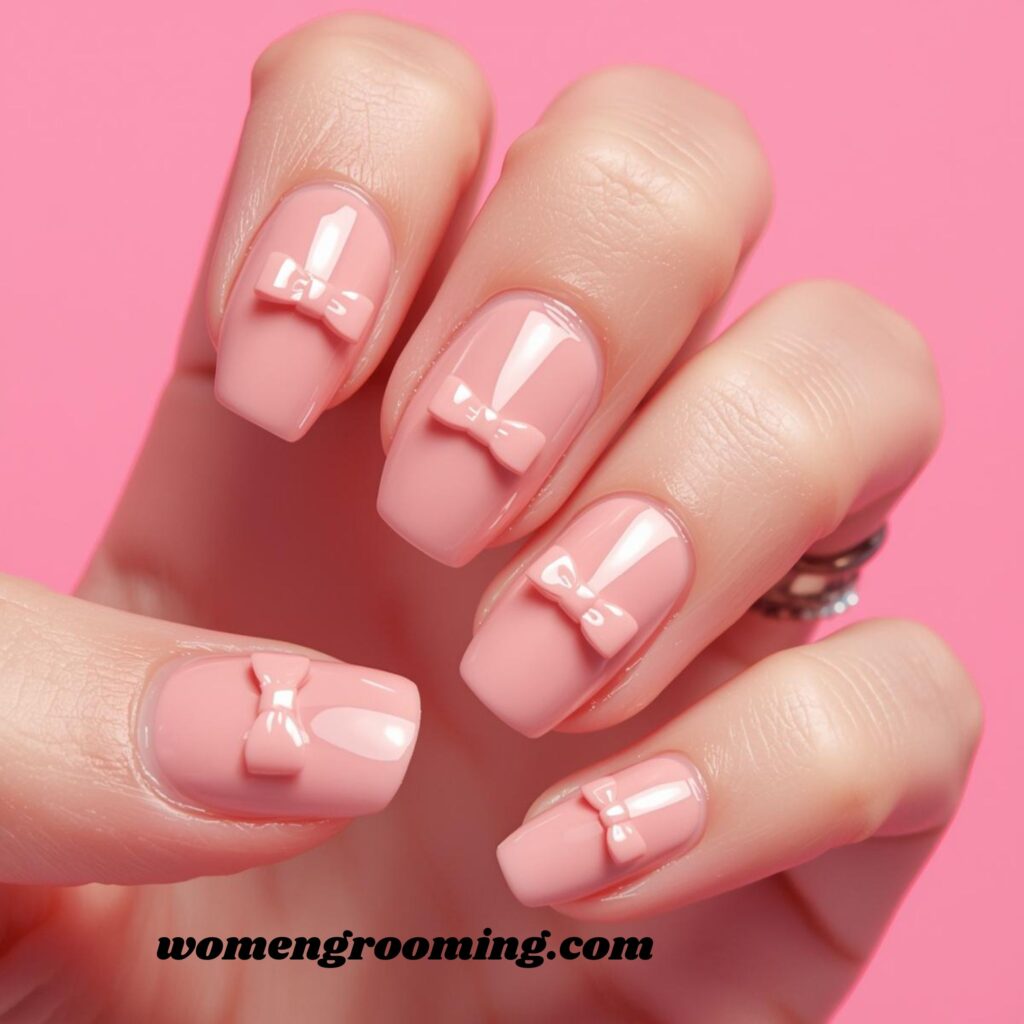 Dainty Bow Nail Art