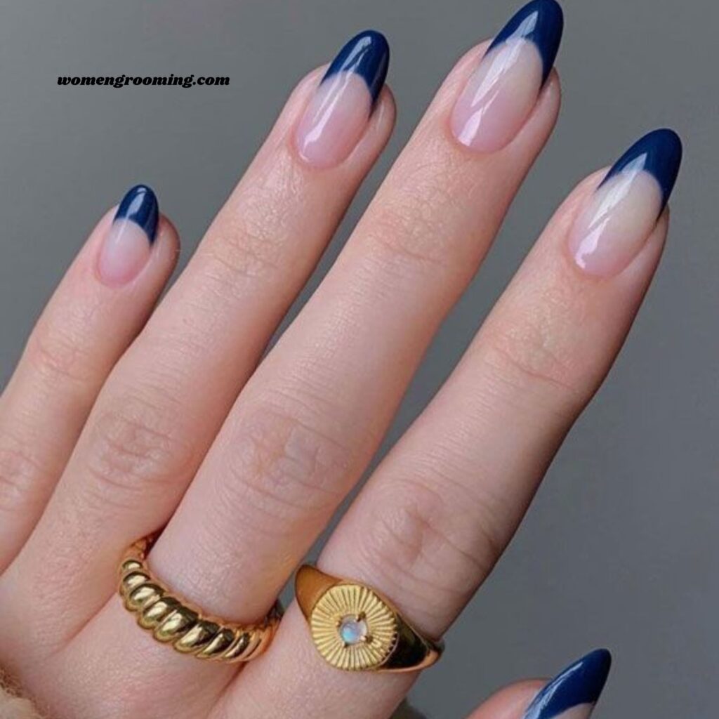 Dark Blue French Tips