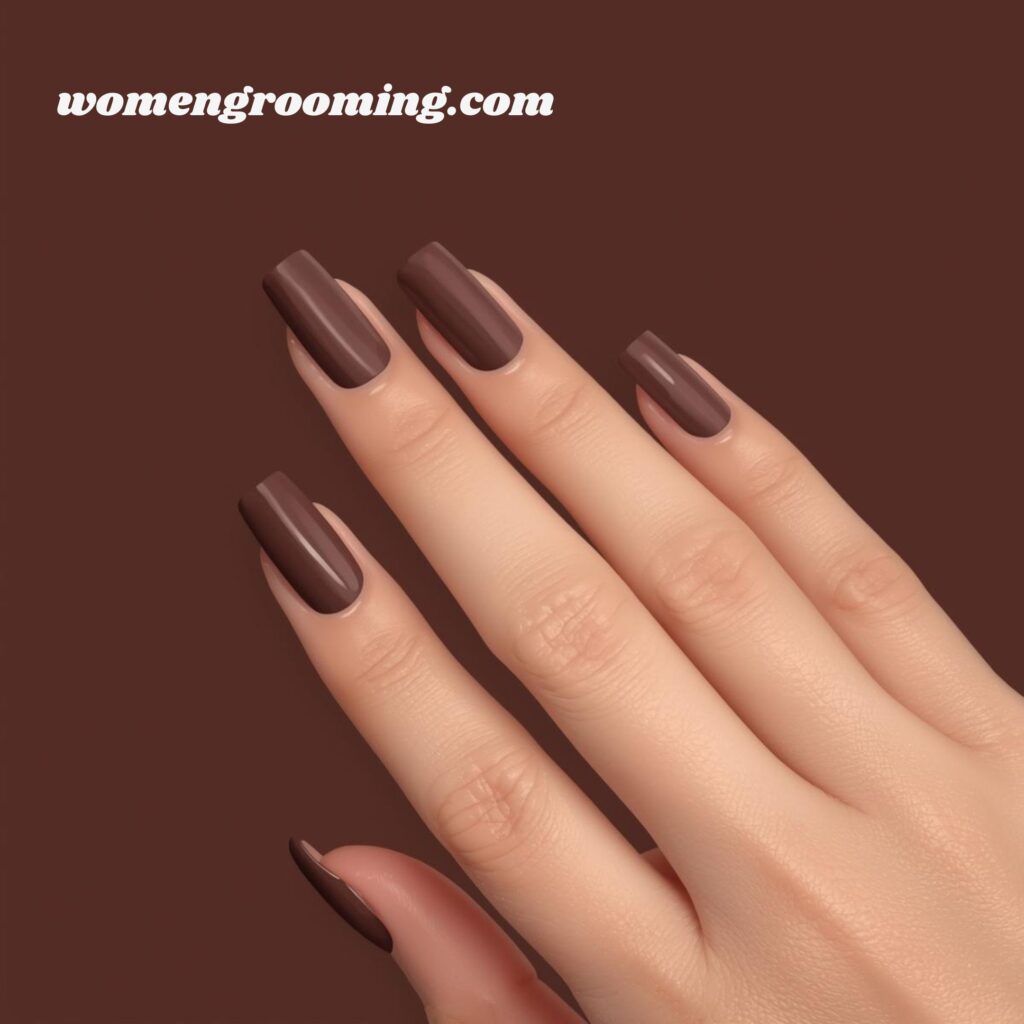 Dark Chocolate Brown Nails