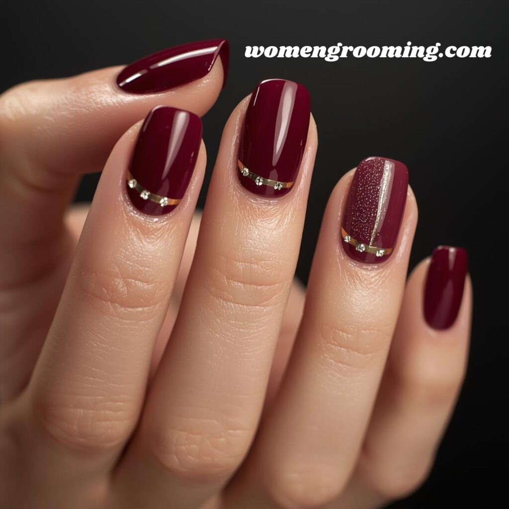 Deep Burgundy Nails (1)