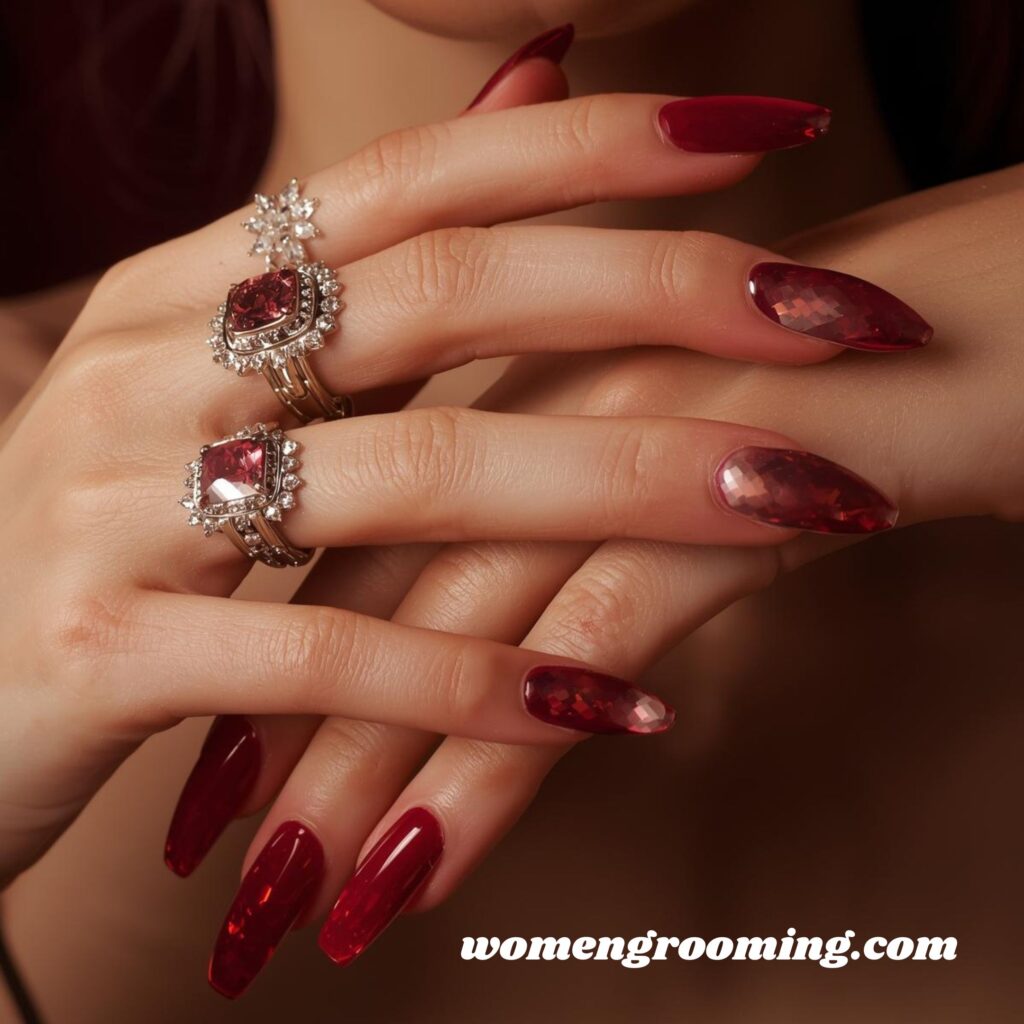 Deep Ruby Nails