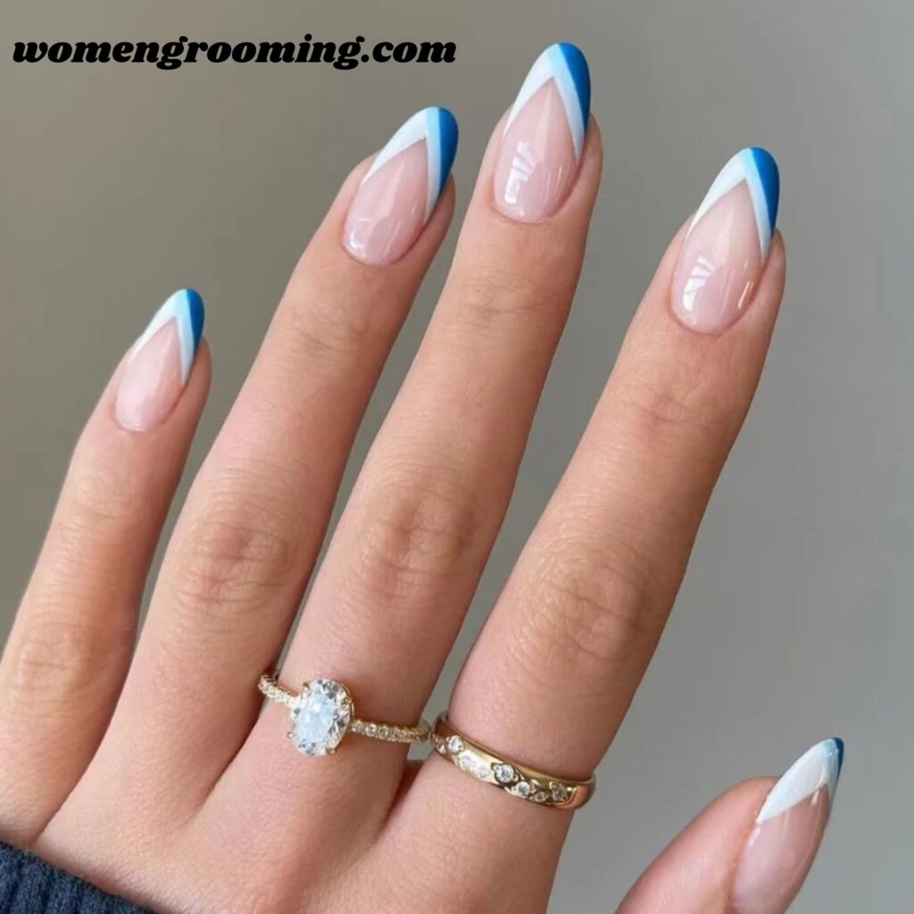 Double French Blue and White