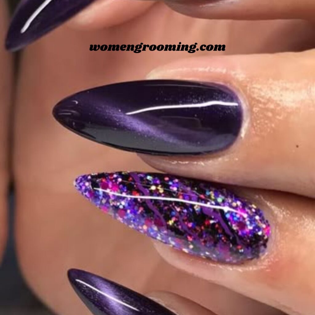 Electric Purple Cat Eye Nails