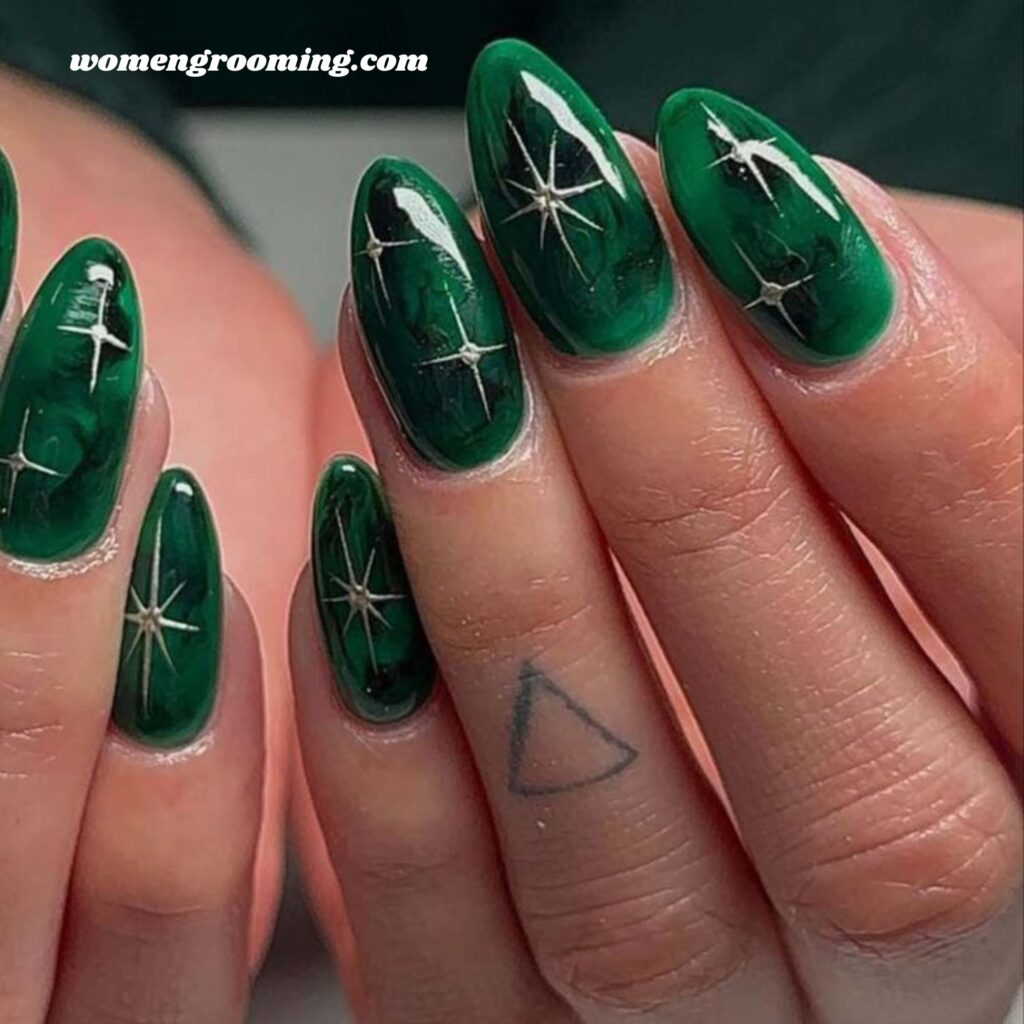 Emerald Velvet Nails
