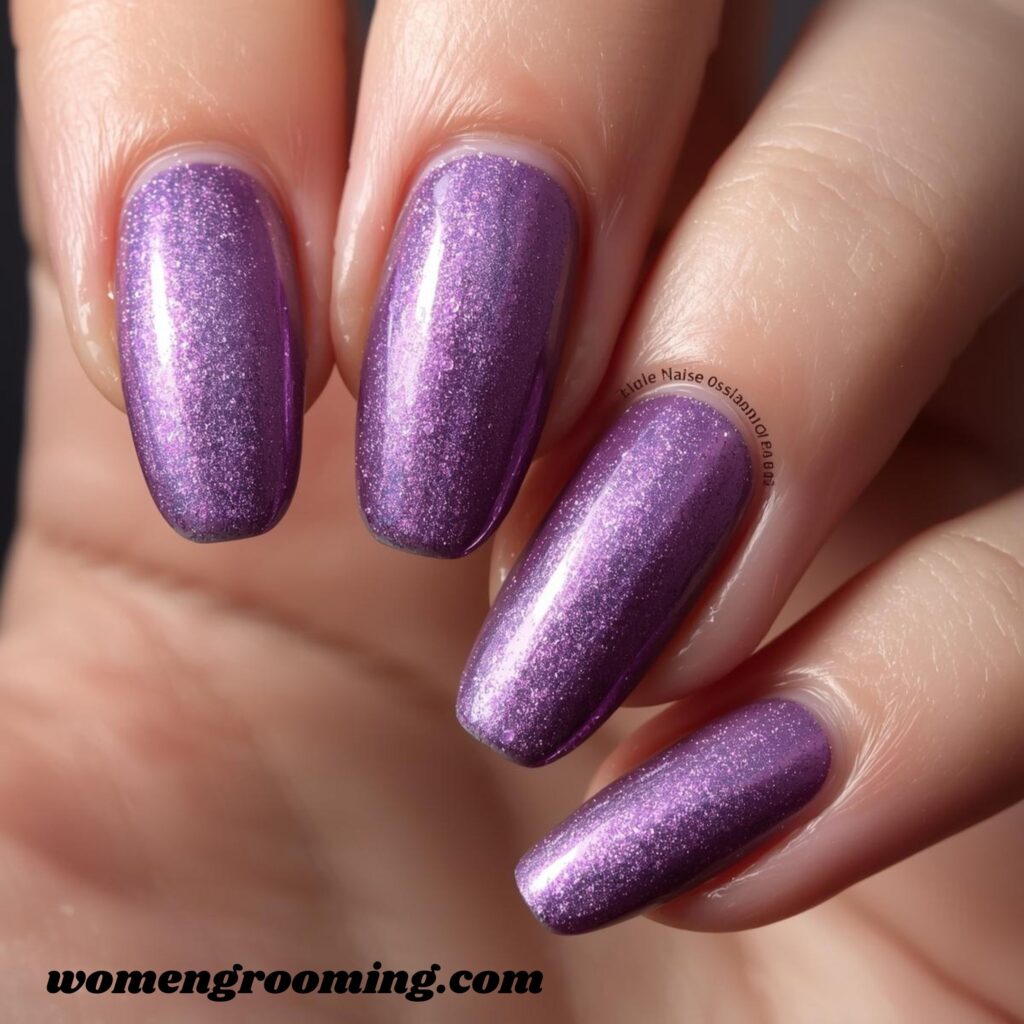 Fine Shimmer Purple Nails