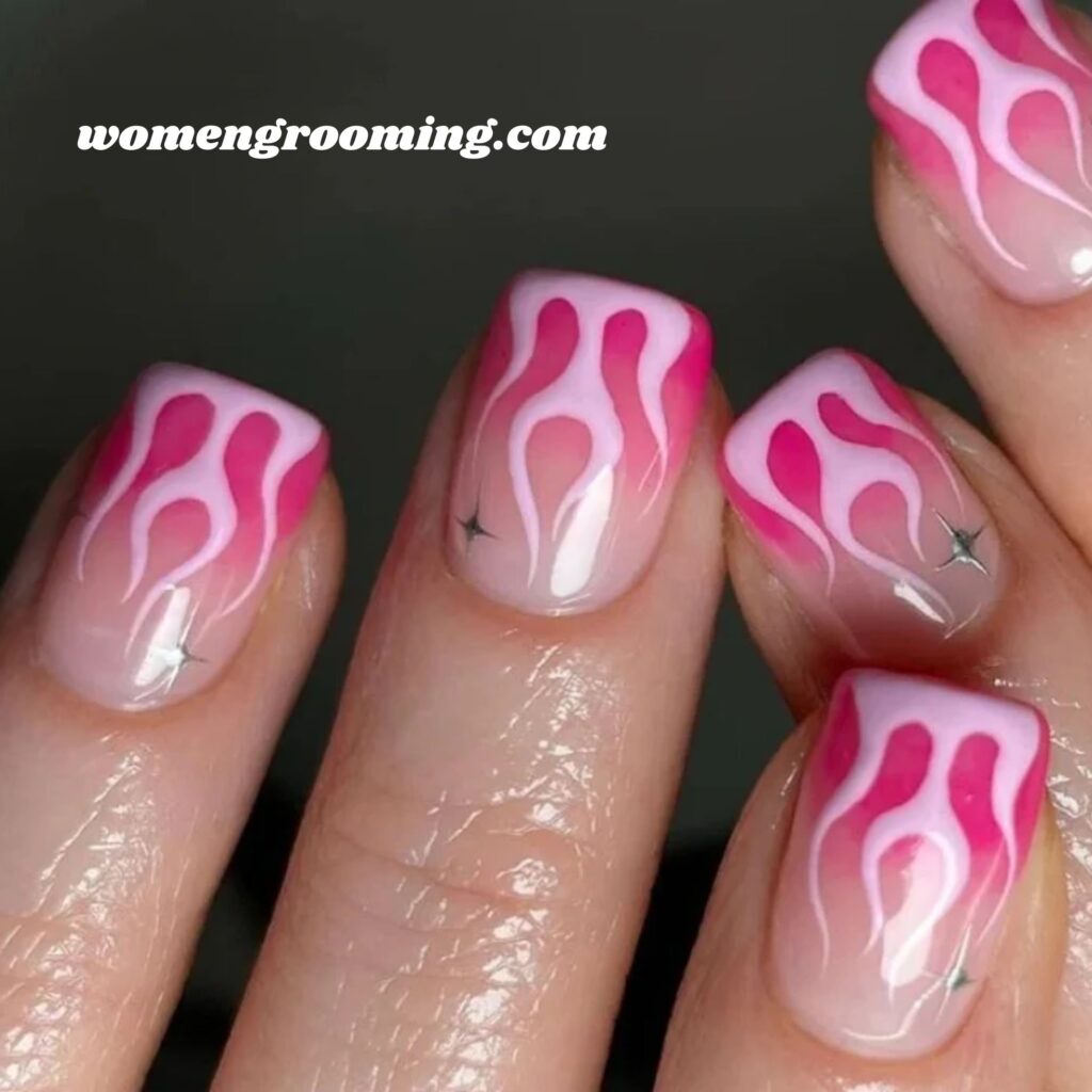 Flame Design Nails