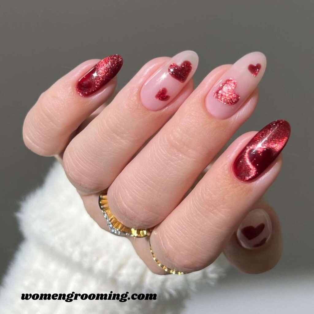 Floating Heart Nails