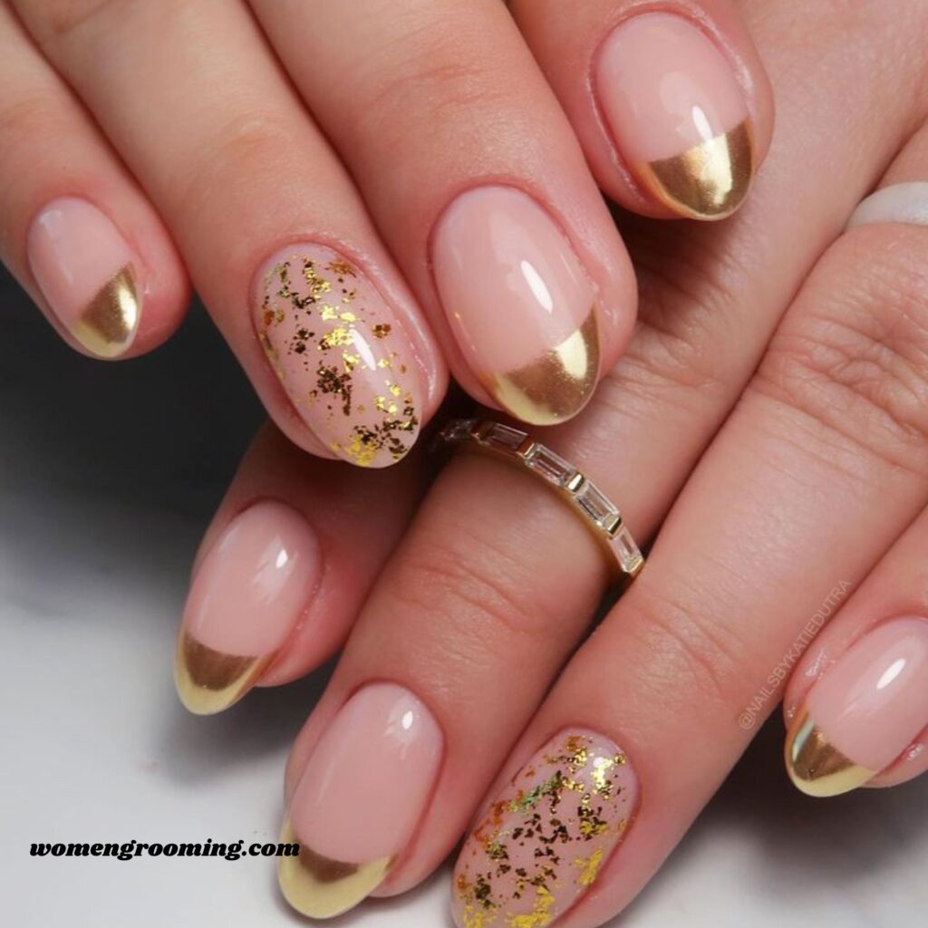 French gold foil nails