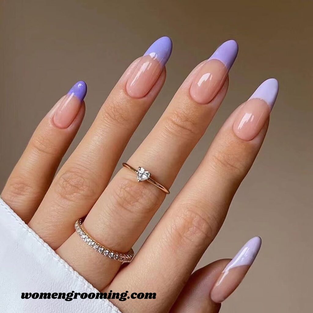 French Tips on Almond Nails