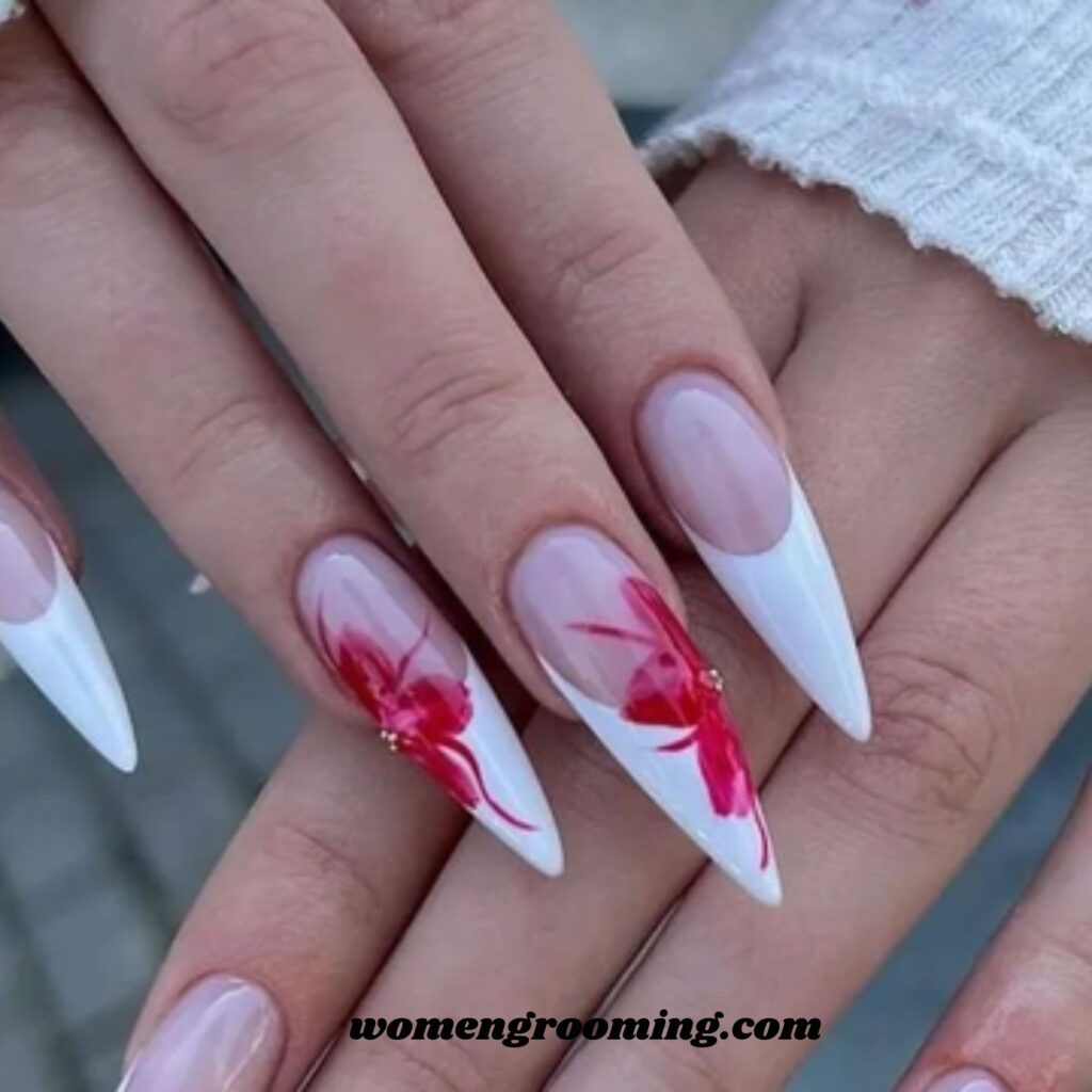 French Tips on Stiletto Nails