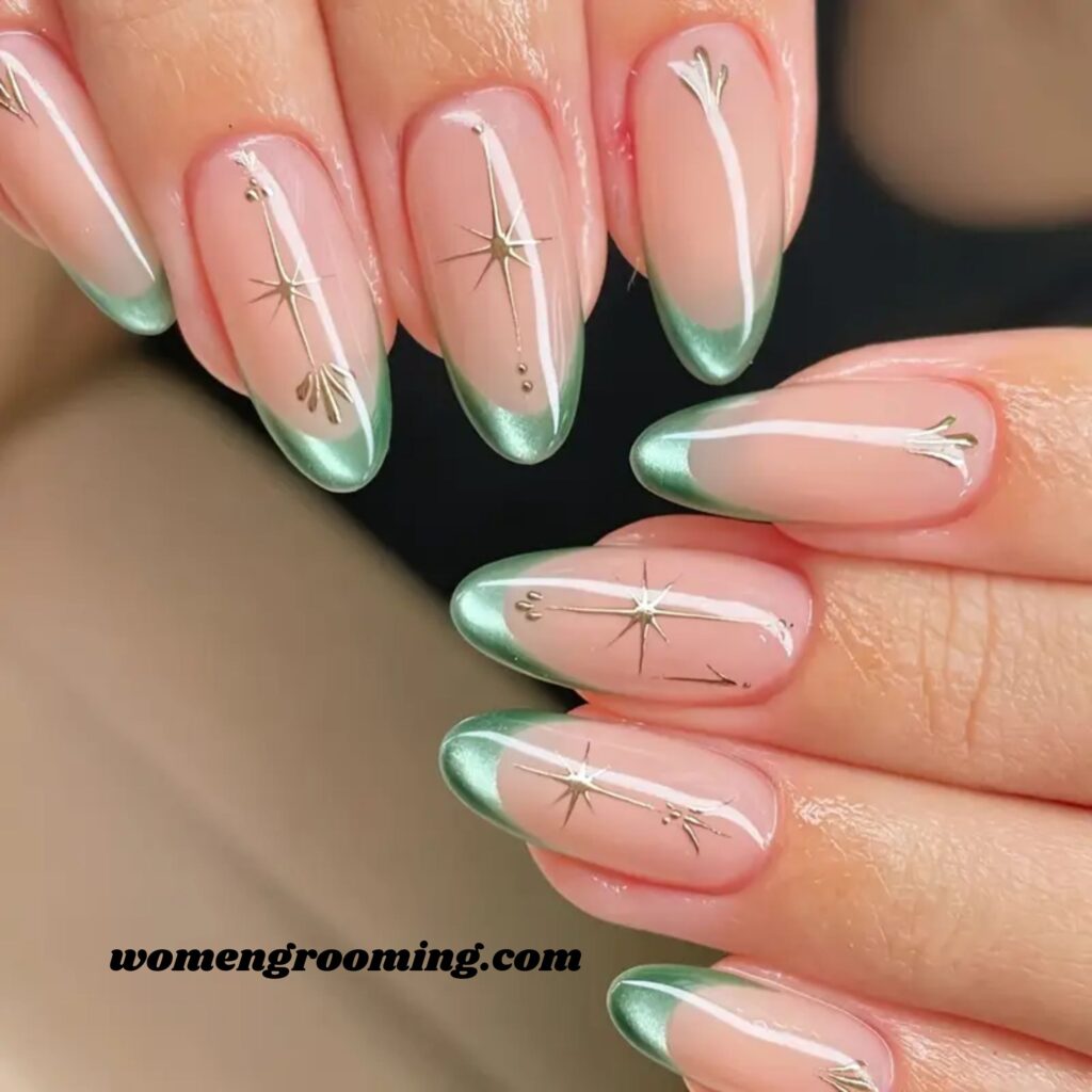 French Tips with Starburst Art