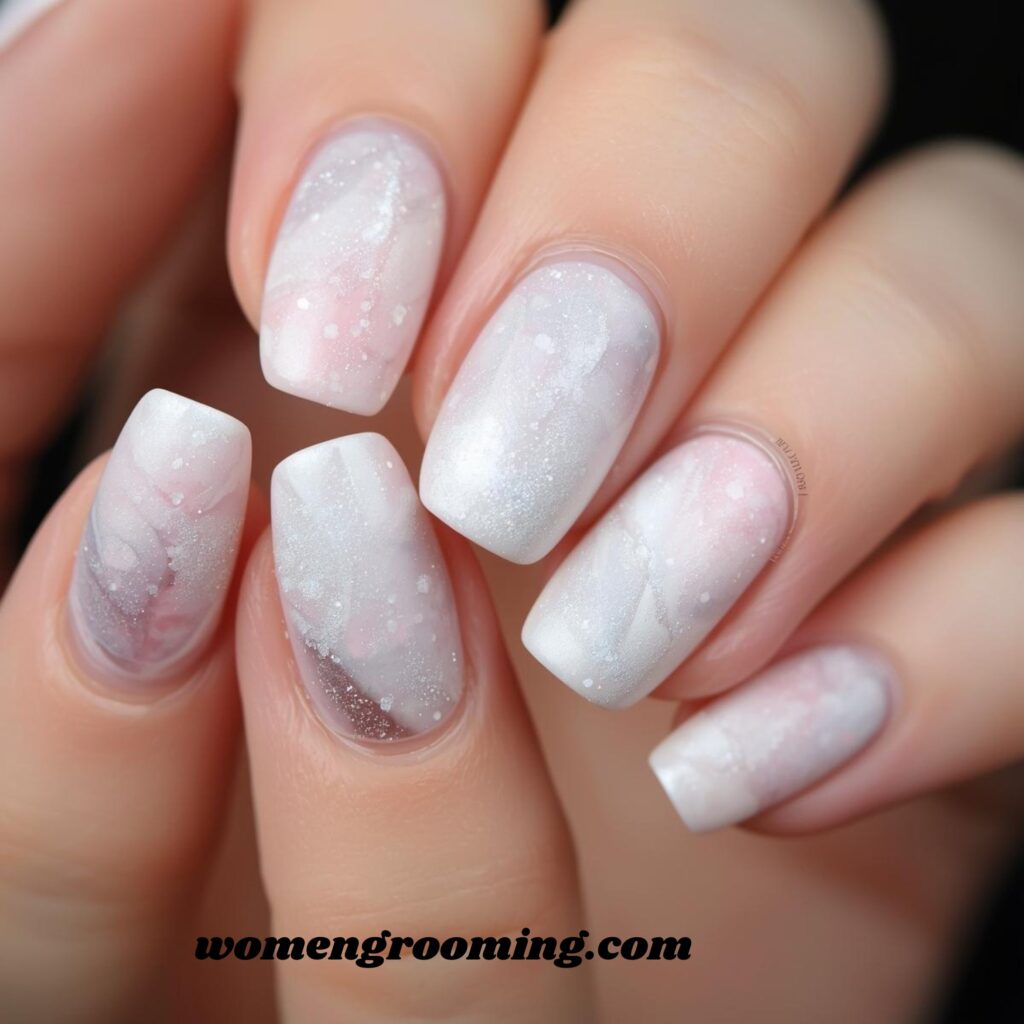Frosted Marble Nails