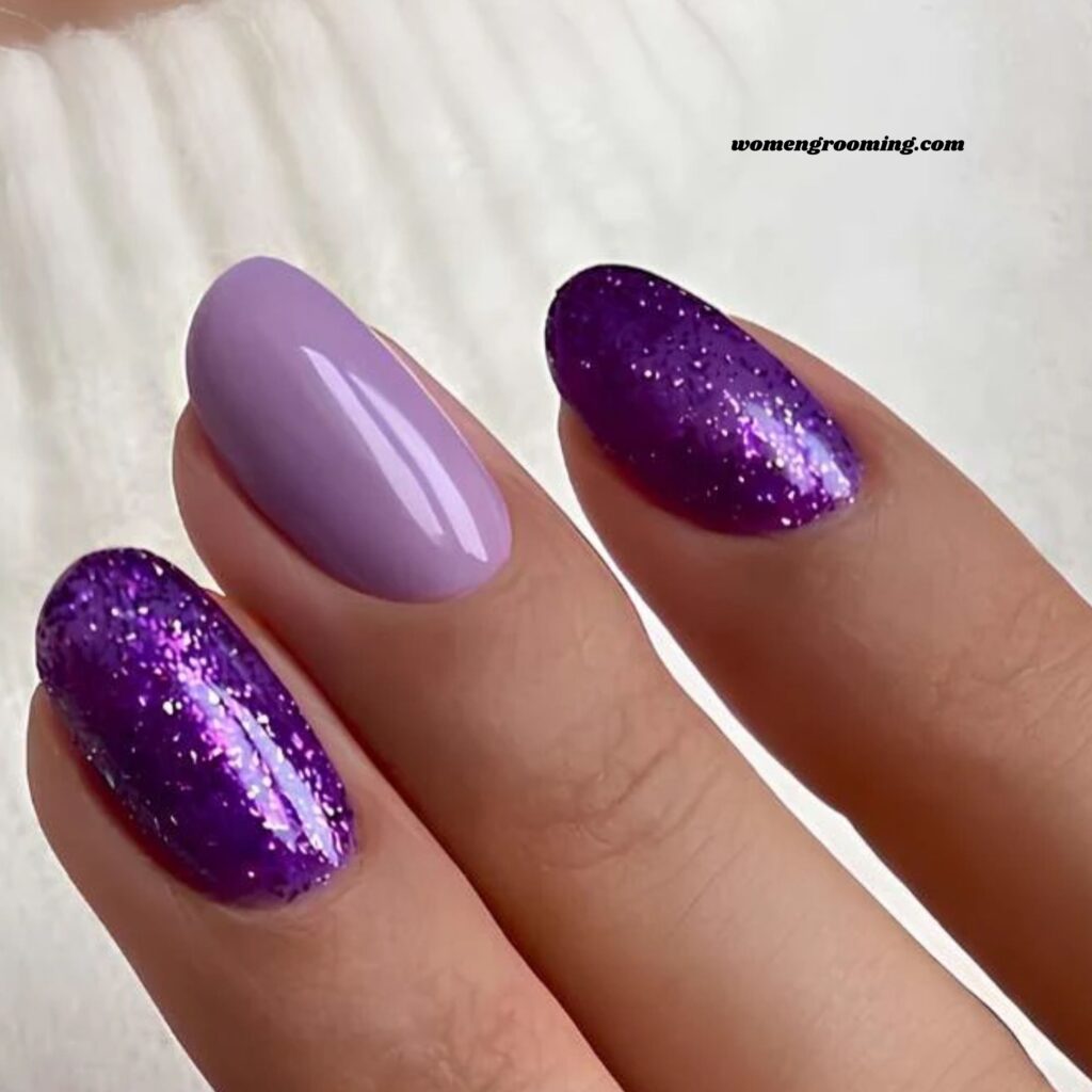 Frosted Matte Purple Nails