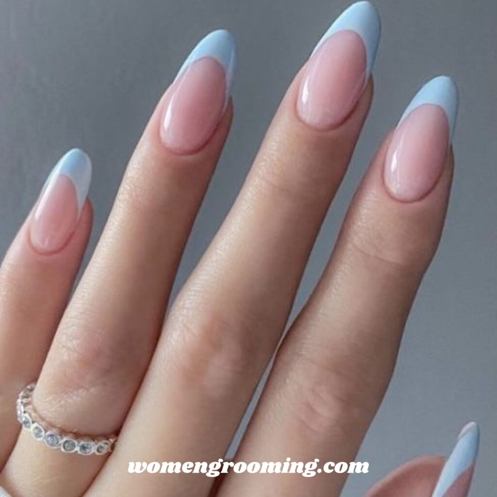 Frosty Blue French Tips
