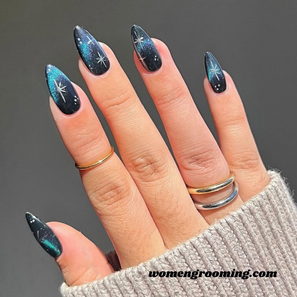 Galaxy Cat Eye Nails