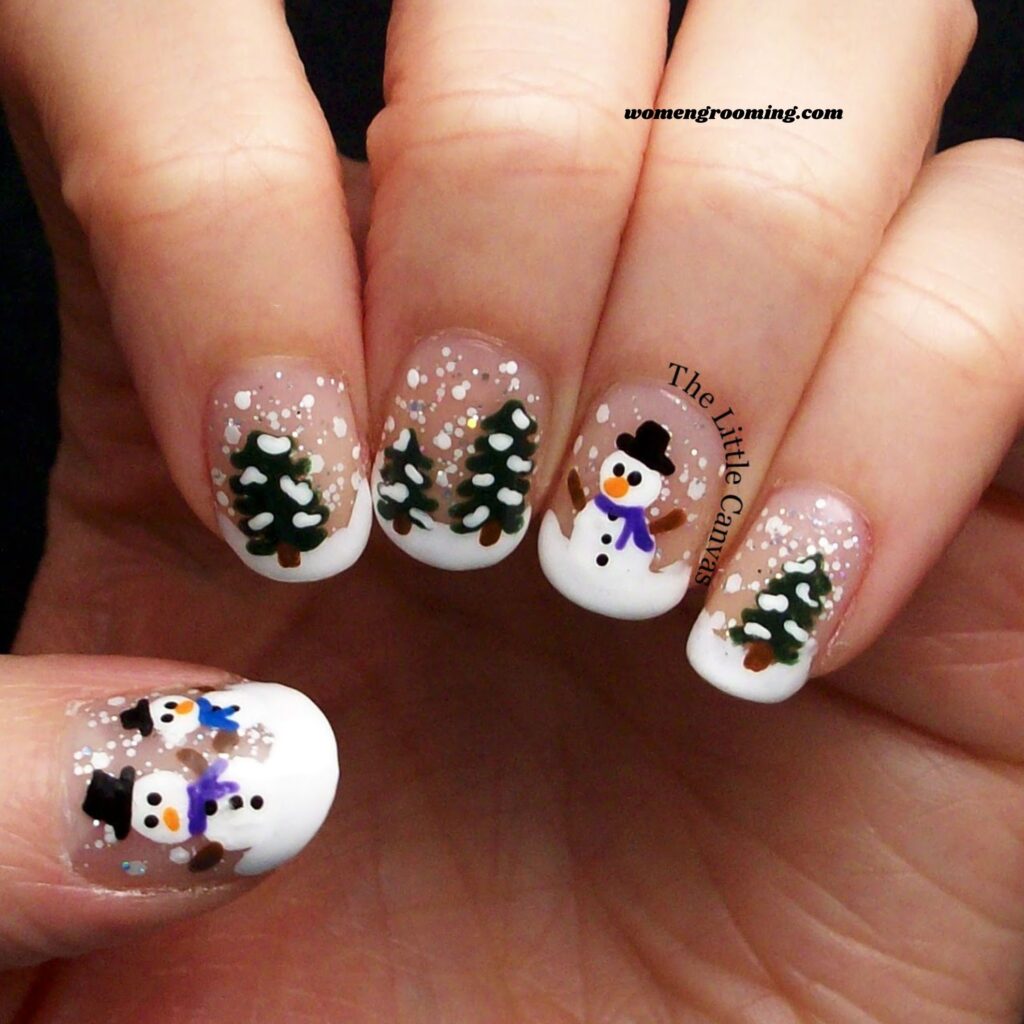Glitter Snow Globe Nails