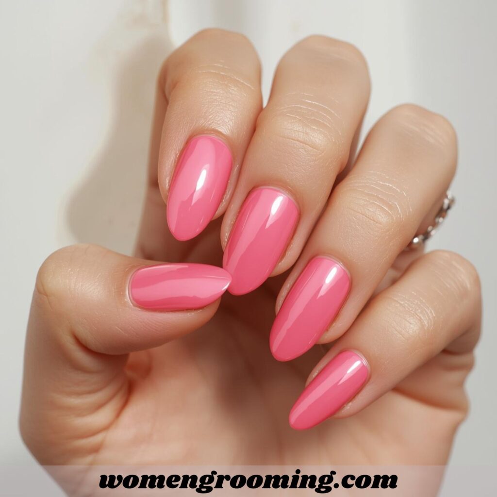 Glossy Pink Nails
