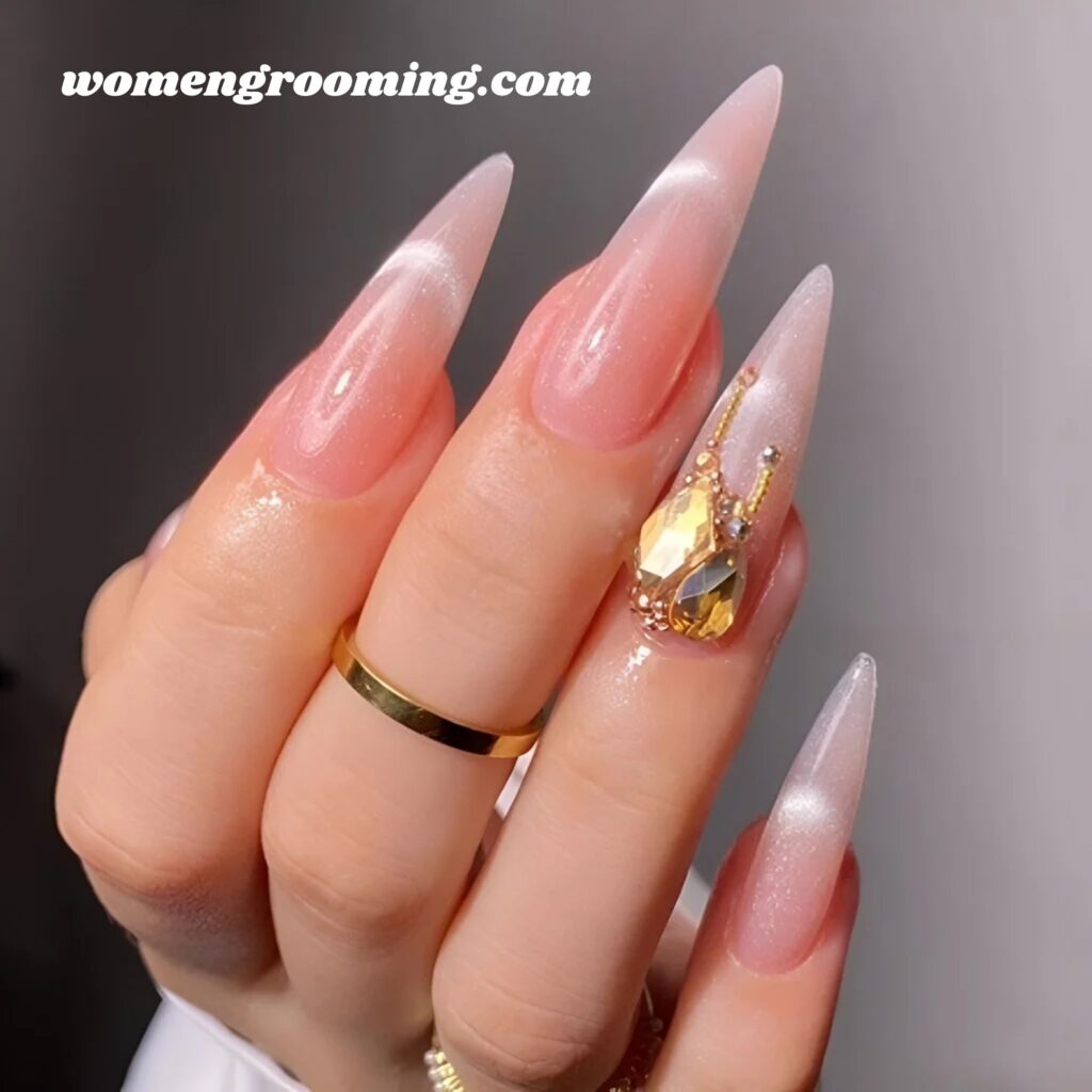 Gold Foil Accent Nails