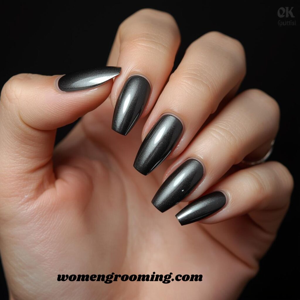 Gunmetal Chrome Nails