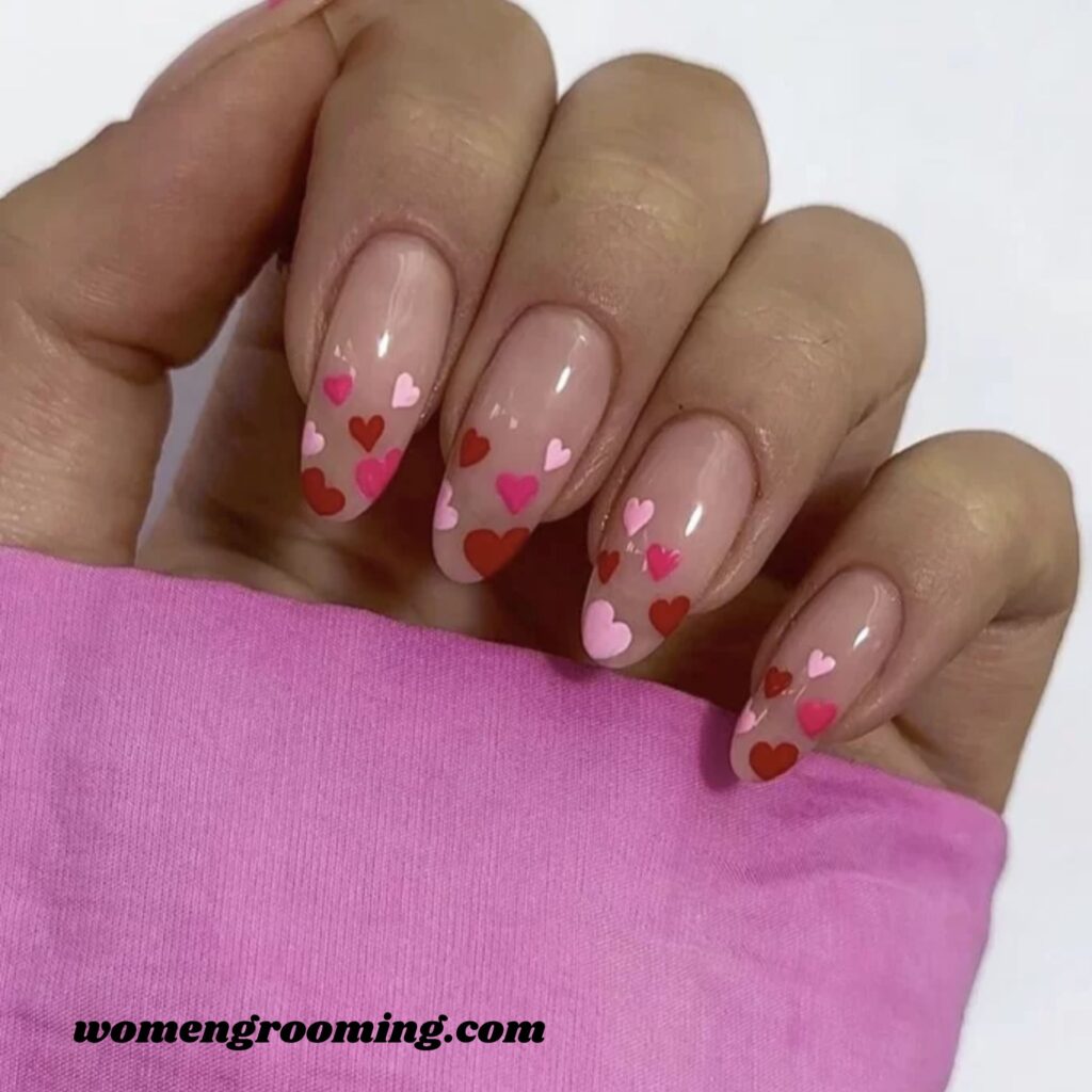 Heart Confetti Nails