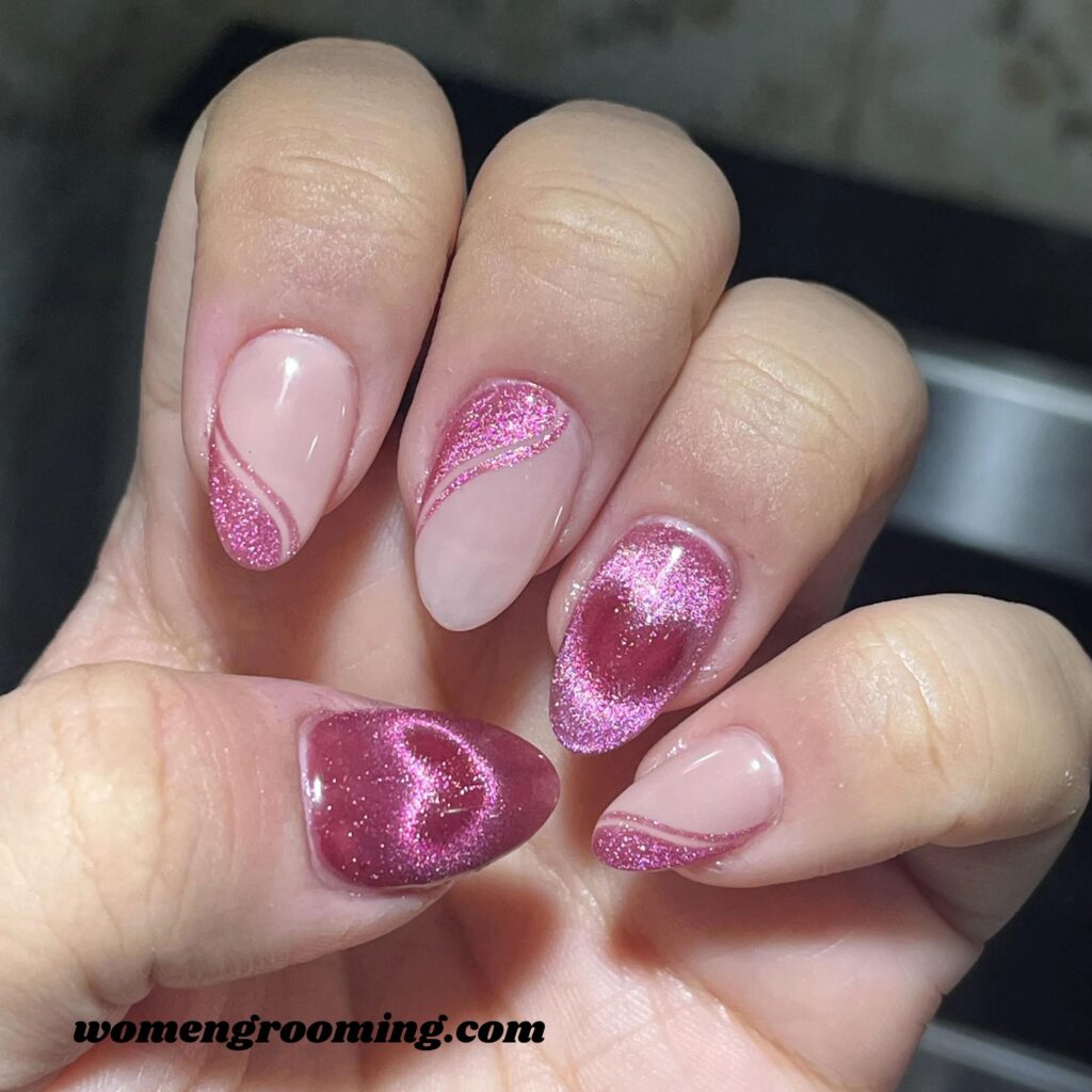 Holographic Heart Nails