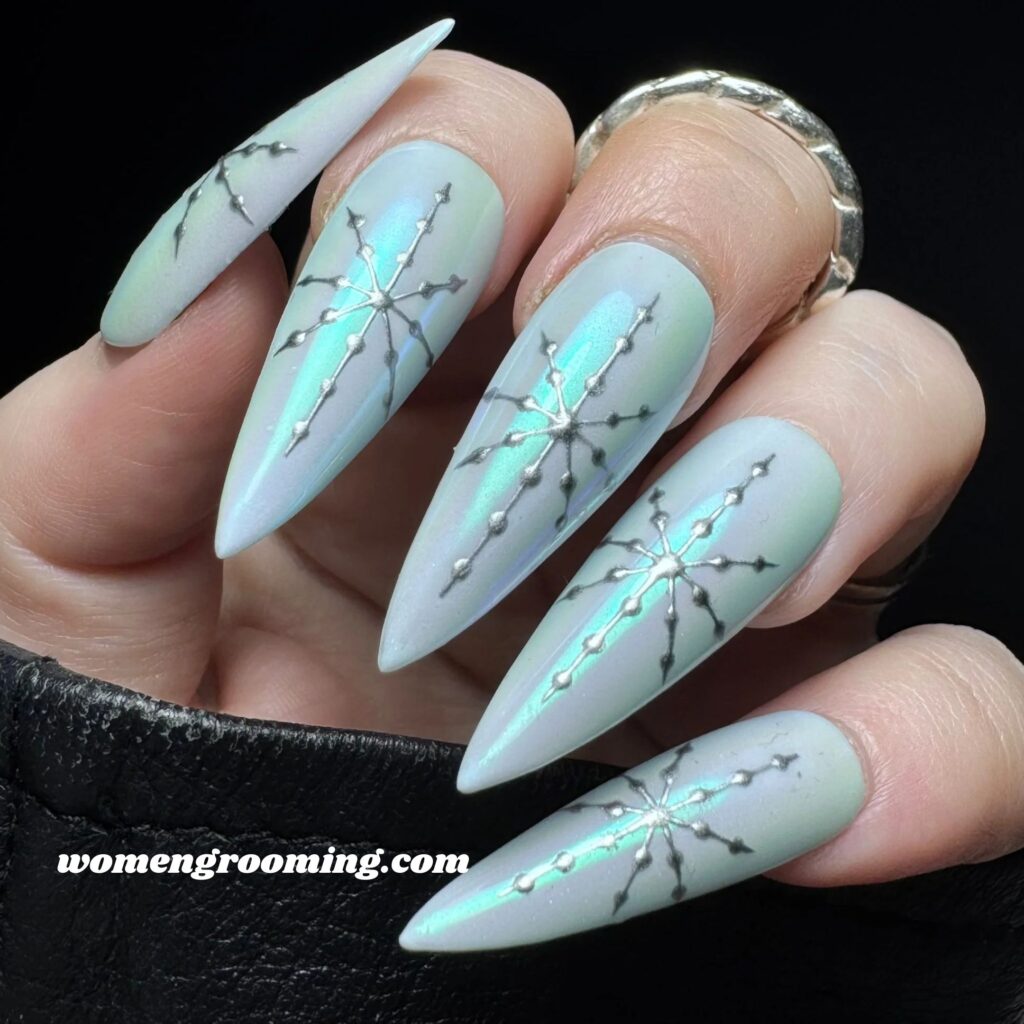 Ice Queen Blue Nails