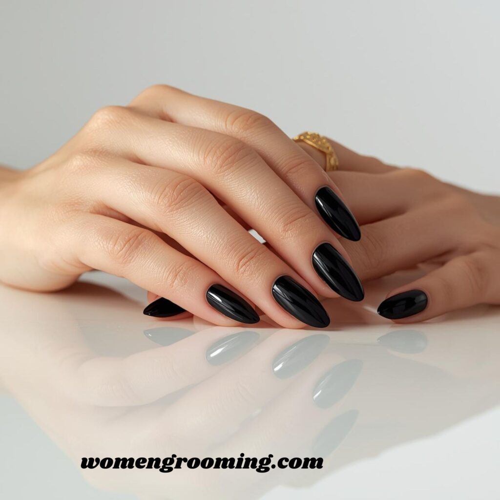 Jet Black Gloss Nails