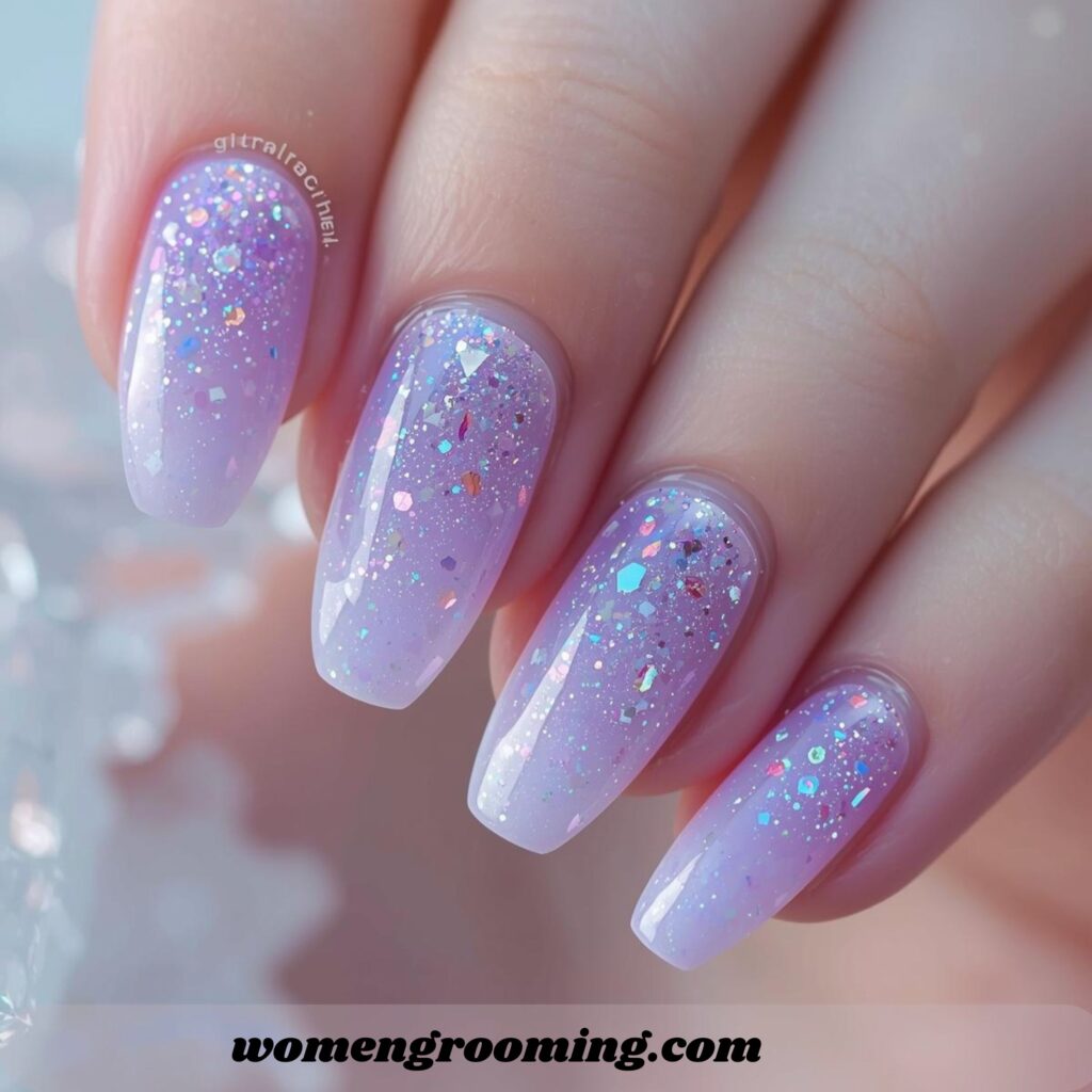 Lavender Winter Nails