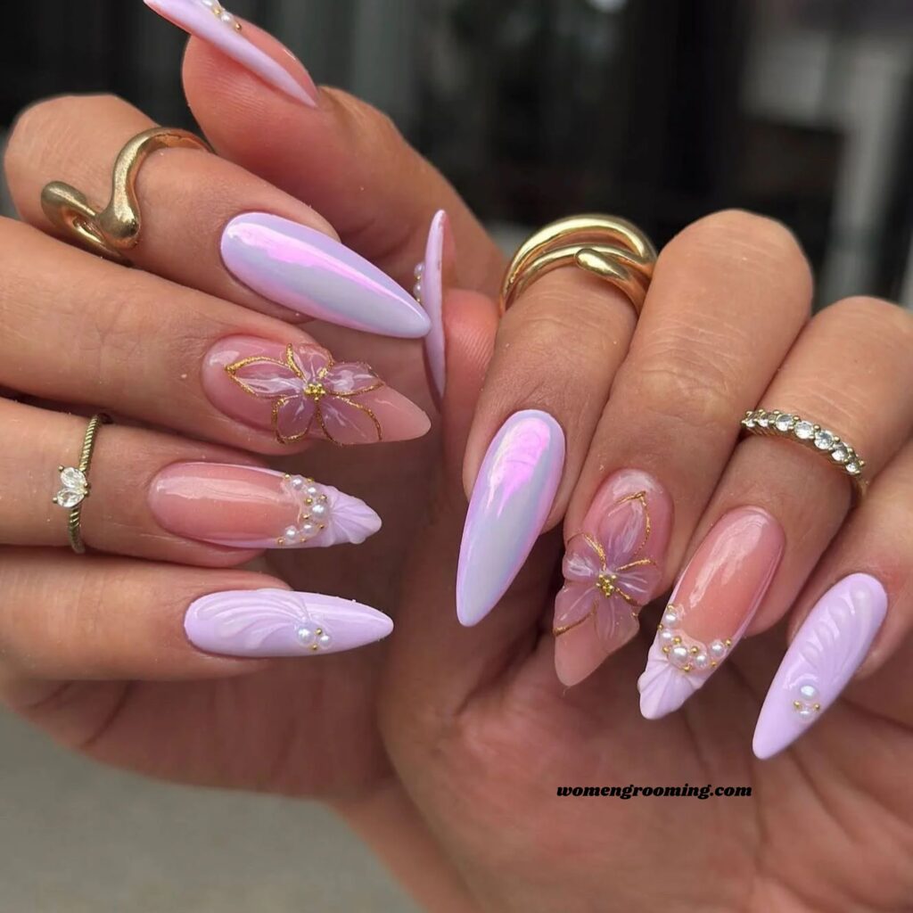 Lilac Almond Nails