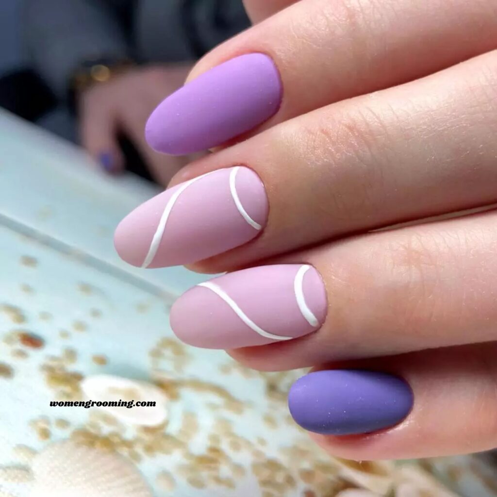 Long Oval Lilac Nails