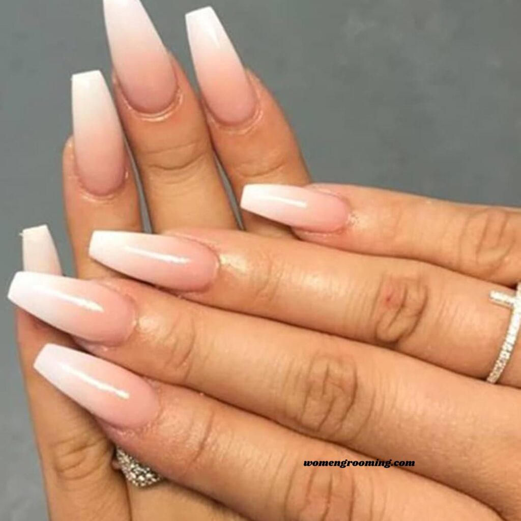 Long Pink Ombre Nails
