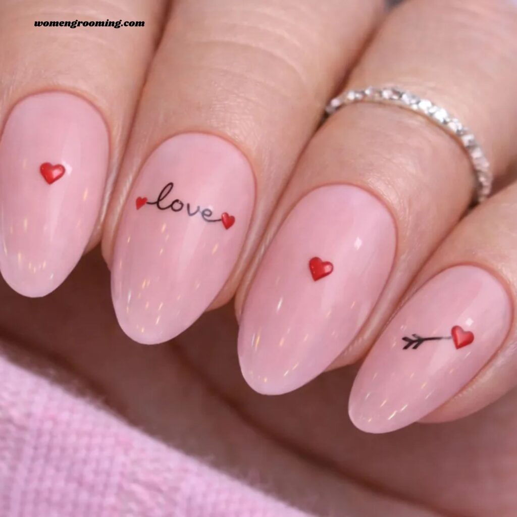 Love Script Almond Nails