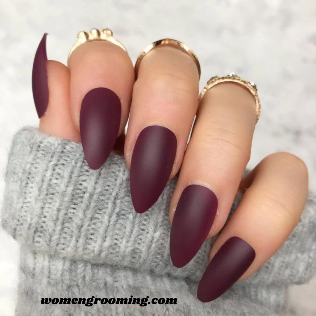 Matte Almond Nails