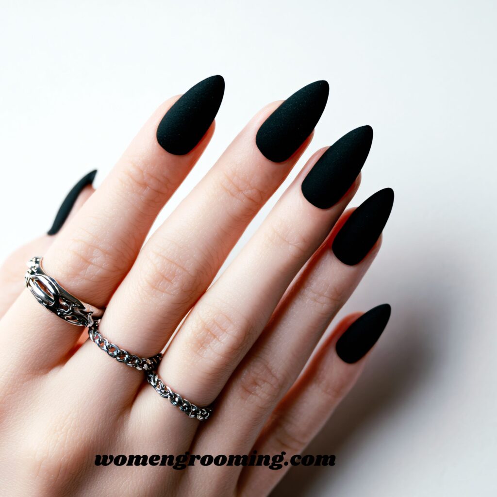 _Matte Black Nails
