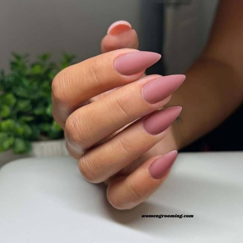 Matte Blush Pink Nails