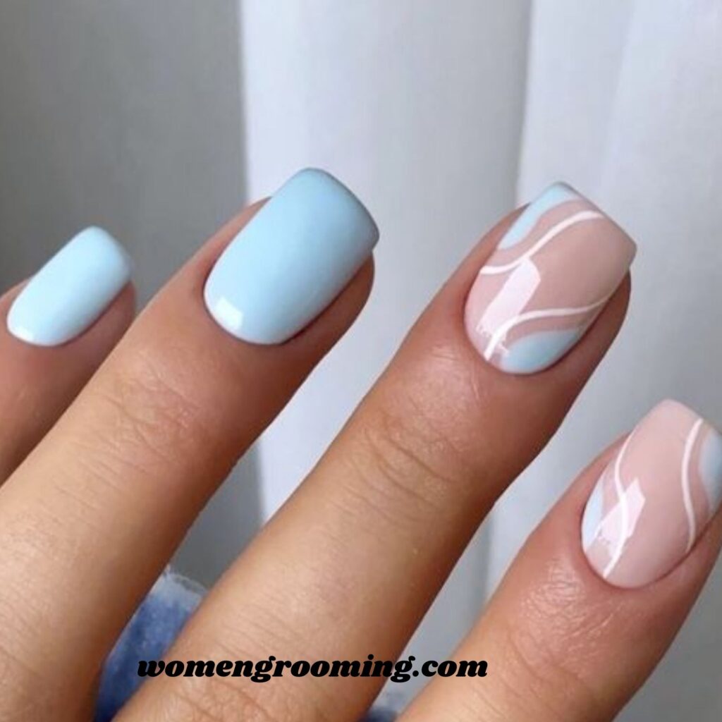 Matte Glacier Blue Nails