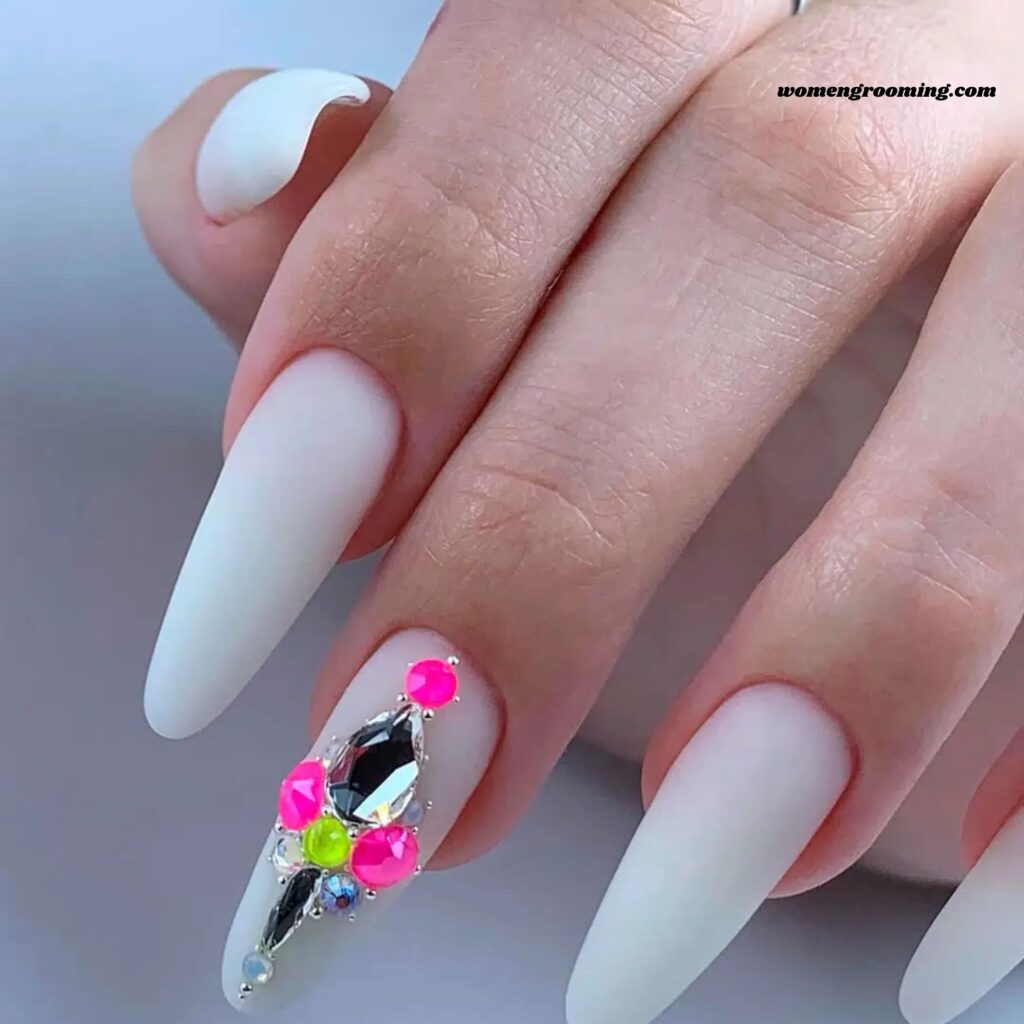 Matte Milky White Nails