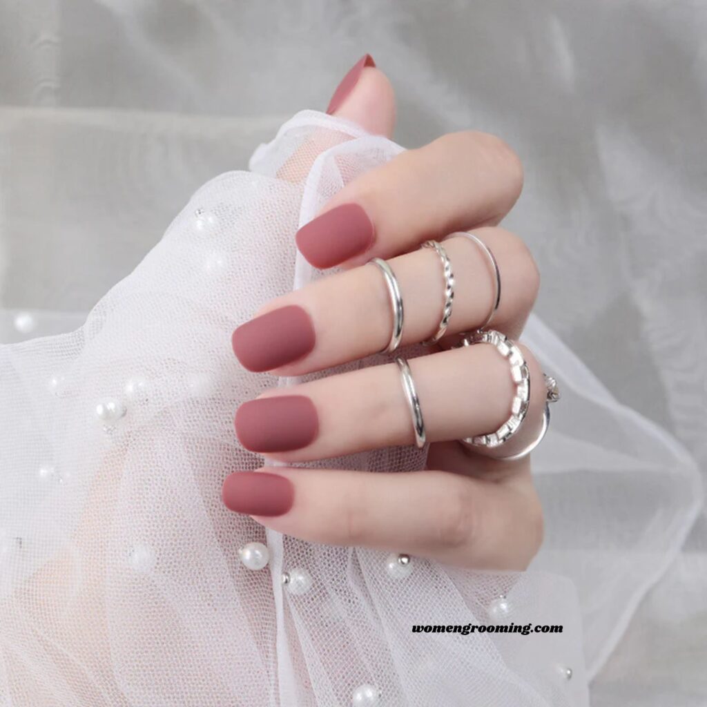 Matte Rose Nails