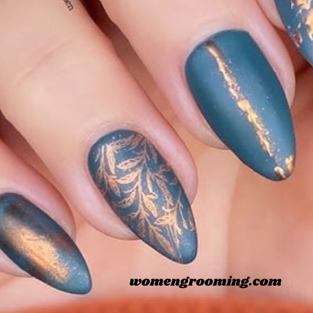 Metallic Accent Nails