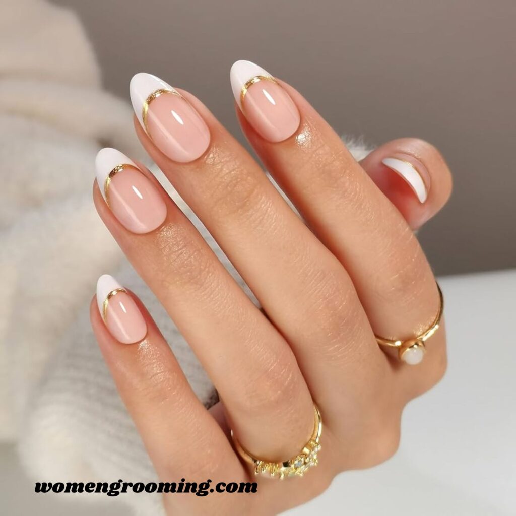 Metallic Outline French Tips