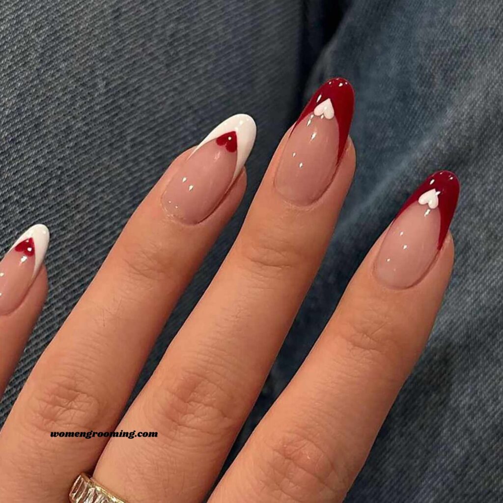 Micro French Almond Nails (1)