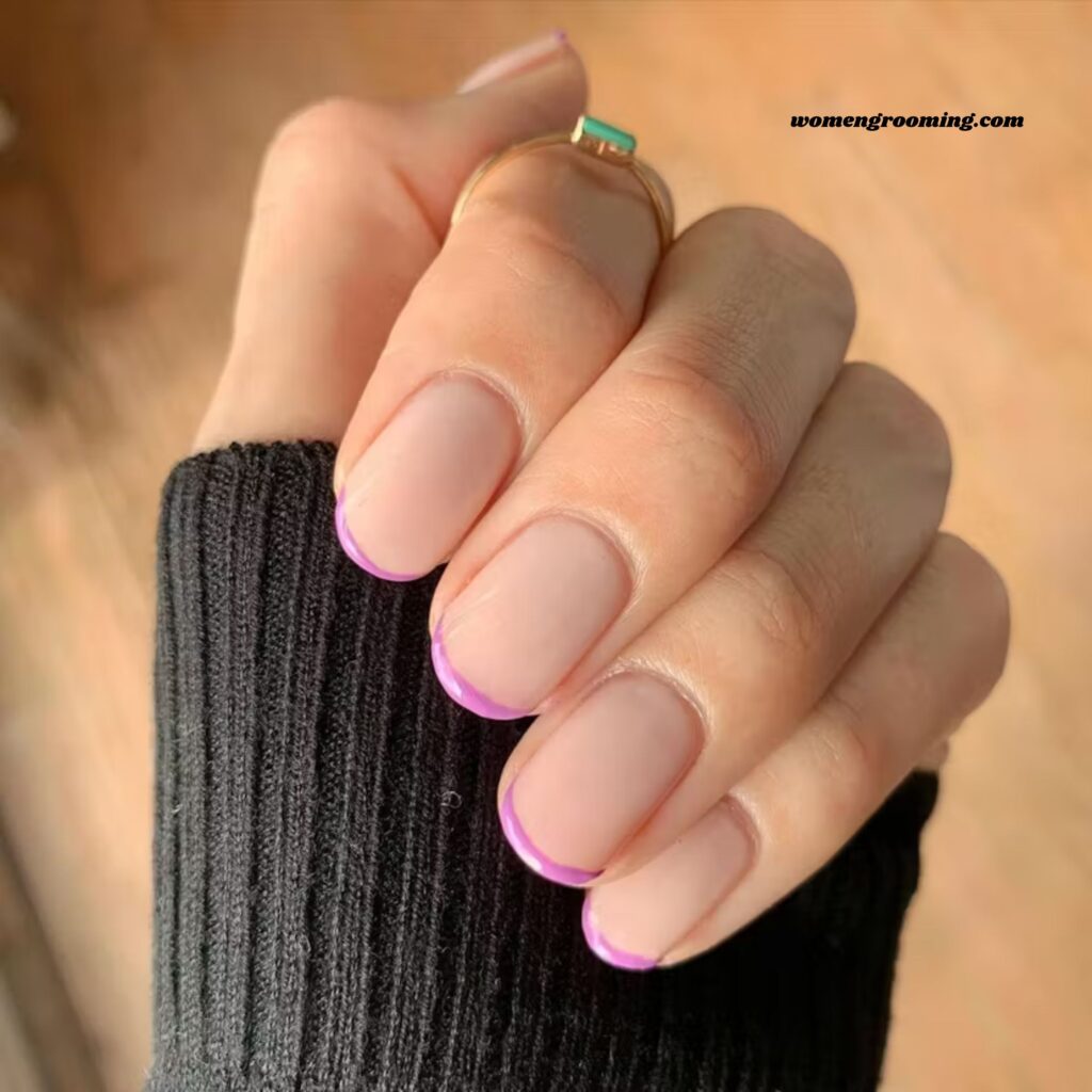 Micro French Lavender Nails
