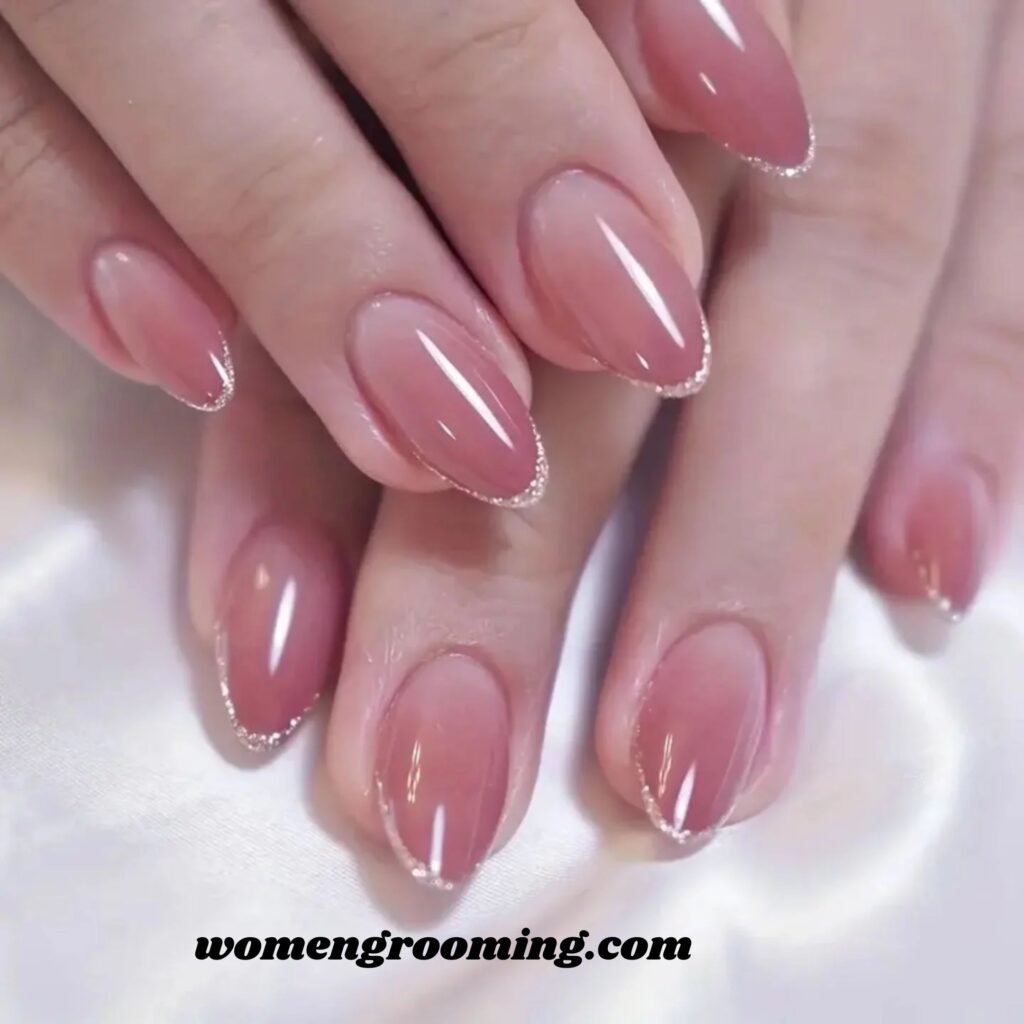 _Micro Glitter French Tips